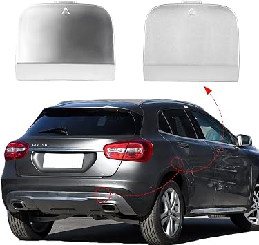 Rear Bumper Tow Hook Cover for Mercedes Benz GLA Class GLA200 GLA250 GLA260 2012 2013 2014 2015 2016 Towing Hook Eye Cap 1568853522 Silver