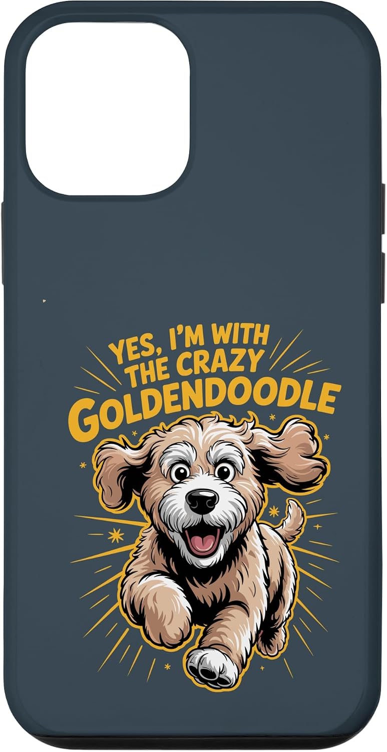 Funny Cute Pet Dog Breed Yes I'm with the Crazy Goldendoodle Case for iPhone 12 mini