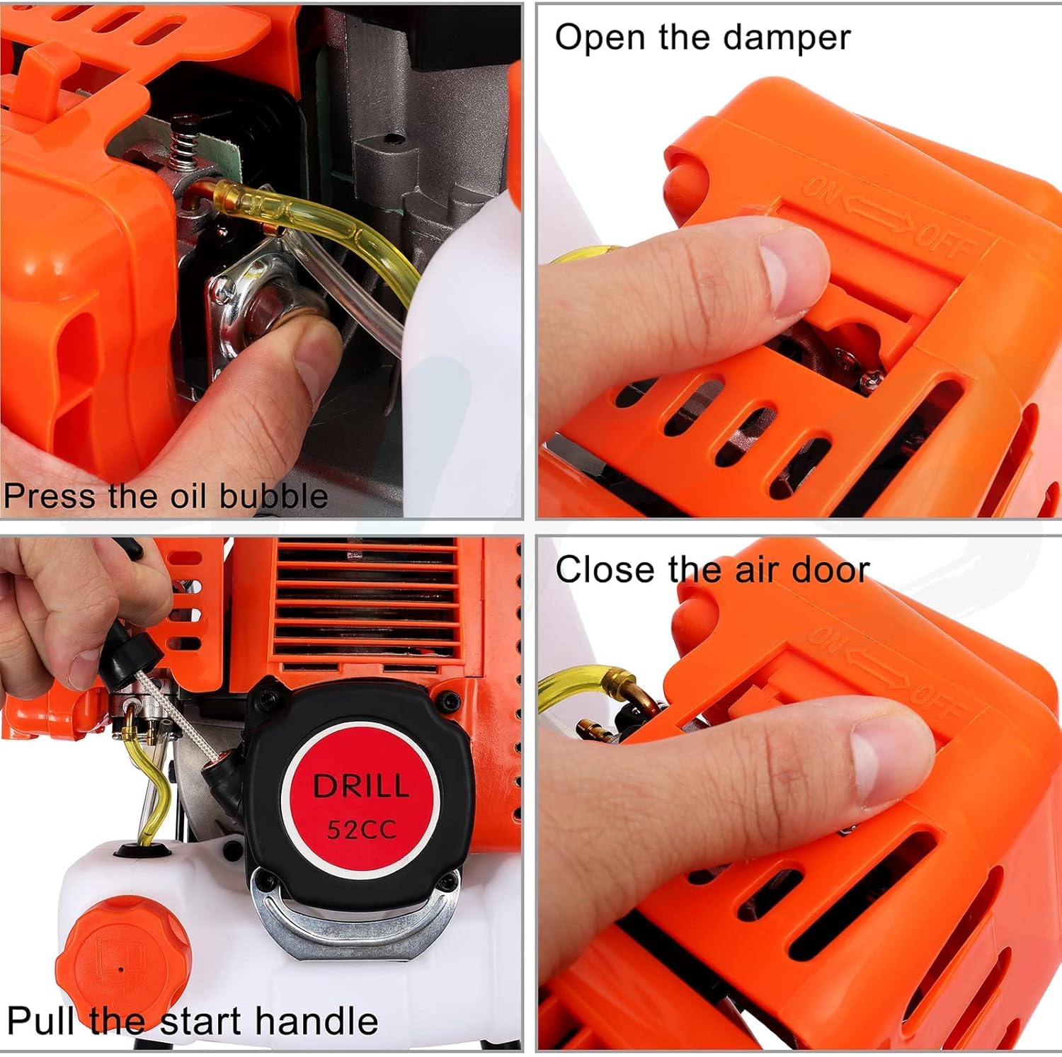 Tolsous 52cc Gas Powered Auger Post Hole Digger with 6 Drill Bits with 8 Extension Bar 2-Stroke 2.5HP Gas Digger for Fence Garden… : Patio, Lawn & Garden