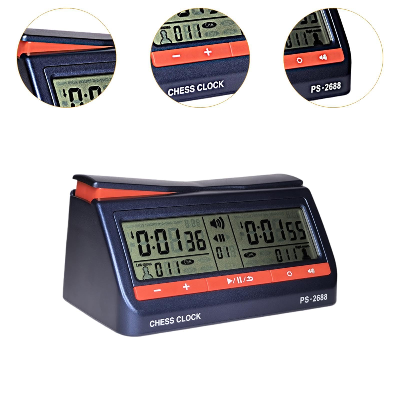 Orologio Scacchi Digitale Timer Professionale Accessori Giochi da Tavolo Cronometro Leggero Materiale PP Funzione Memoria Adatto per Tornei