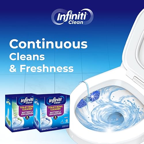 Miniatura 9 de Limpiador de inodoros con diseño de mariposa  Aroma de eucalipto y menta, 6 × 1.8 oz (50 g), dura hasta 6 meses, limpieza automática y desodorización