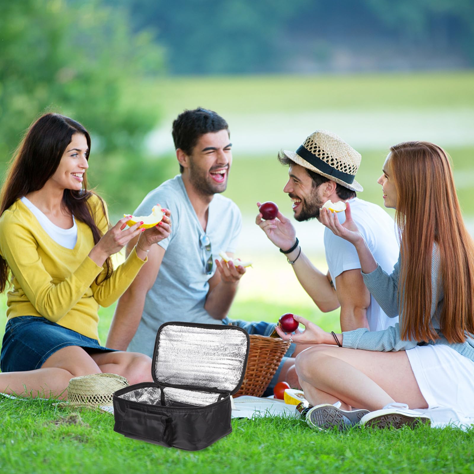 Bolsa Térmica para Almuerzo Aislamiento de Aluminio y Tela Oxford, Bolsa Portátil para Alimentos y Comida para Llevar, para Parques y Comidas Casa