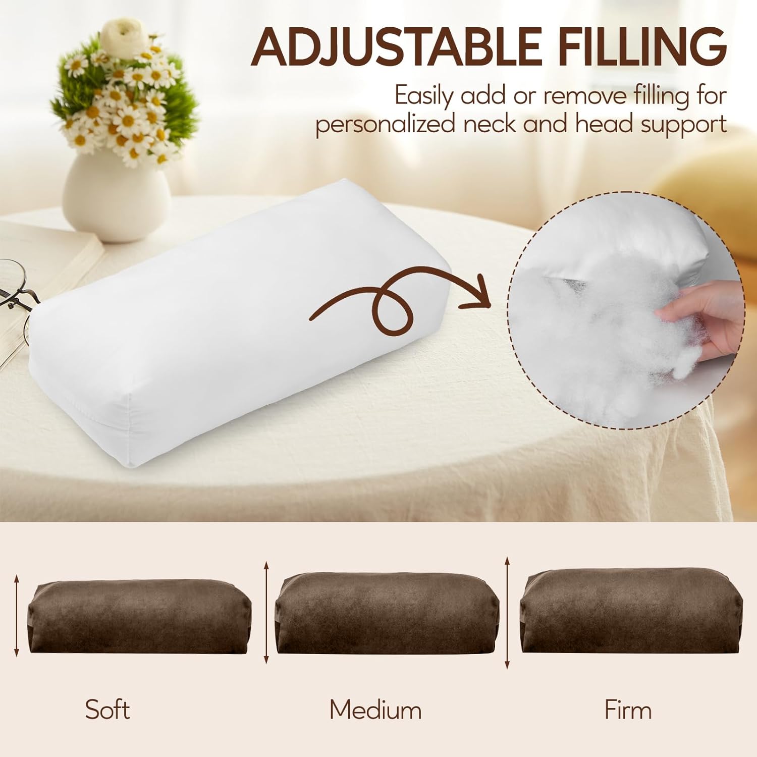 Neck Pillow for Recliner Chair, 14" Adjustable Recliner Pillow for Headrest, Soft Velvet Non-Slip Head Pillow for Recliner, Couch, Chair, Sofa - Image 3