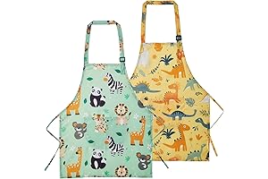 Lictin Kids Waterproof Art Apron with Pockets for Painting Cooking Baking