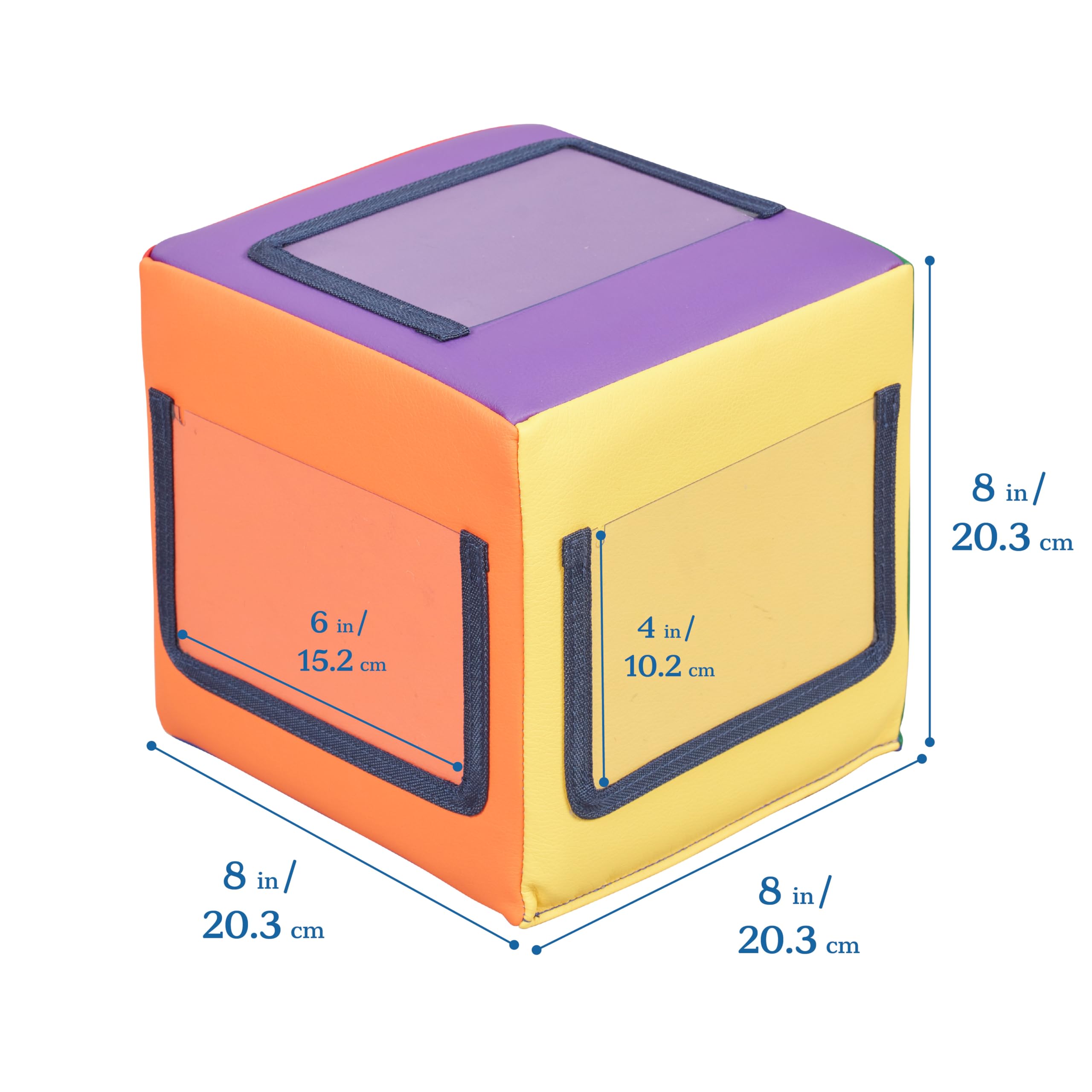 ECR4Kids SoftZone Picture Me Blocks, Activity Cubes, Assorted, 4-Piece