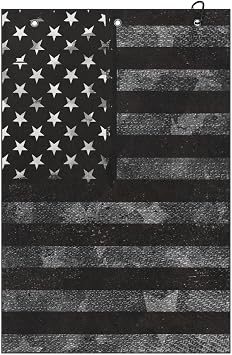 Black American Flag Golf Towel 4th of July Golf Club Towel, Golf Towels for Golf Bags for Men Women