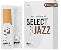 Vista 16 de D'Addario Organic Select Jazz Unfiled - Cañas de saxofón alto, selladas individualmente, 2 medianas, paquete de 3