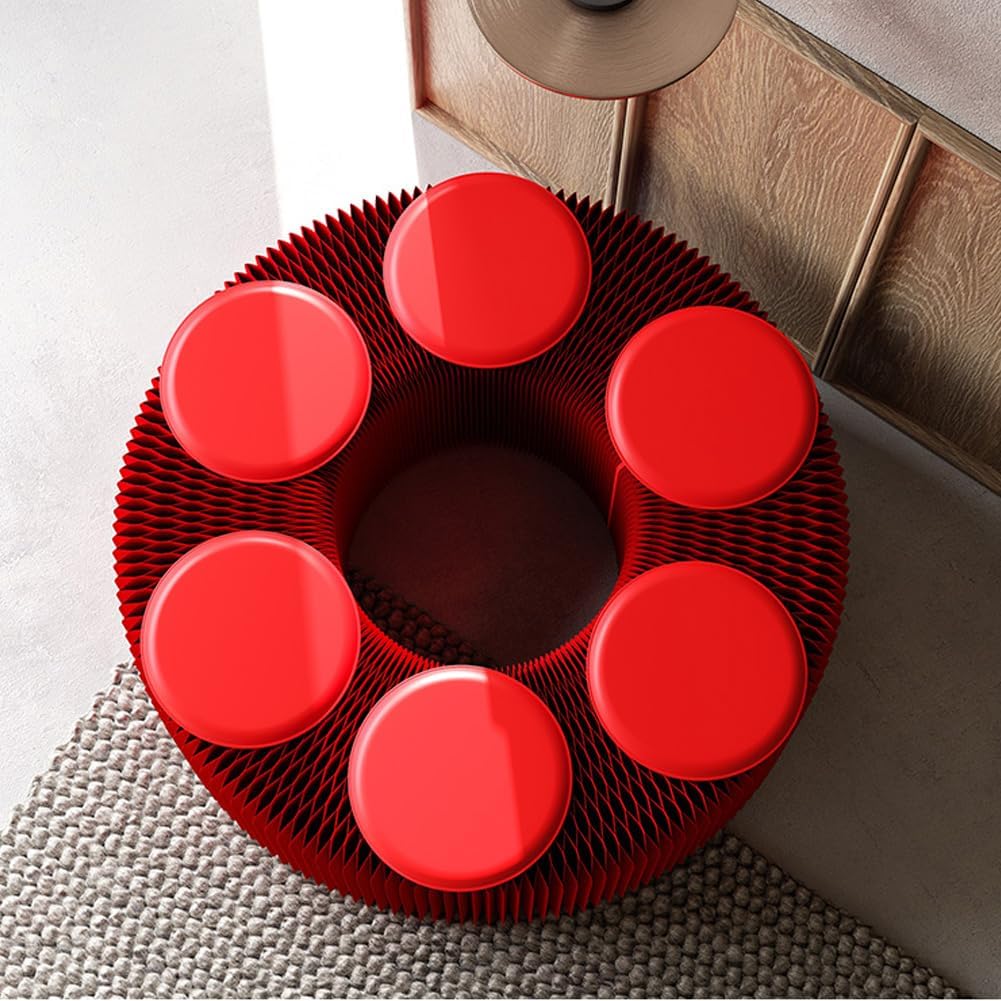 Folding Paper Stool Sofa Chair, Folding Paper Stool for Office,Reception Room,Living Room and Shopping Mall (Brown,Six seats-17.3in)