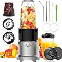 Personal Blender for Shakes and Smoothies, 6-Leaf Blenders for Kitchen 850W, 17 Pieces Smoothie Blender with Grinder, 2 * ...
