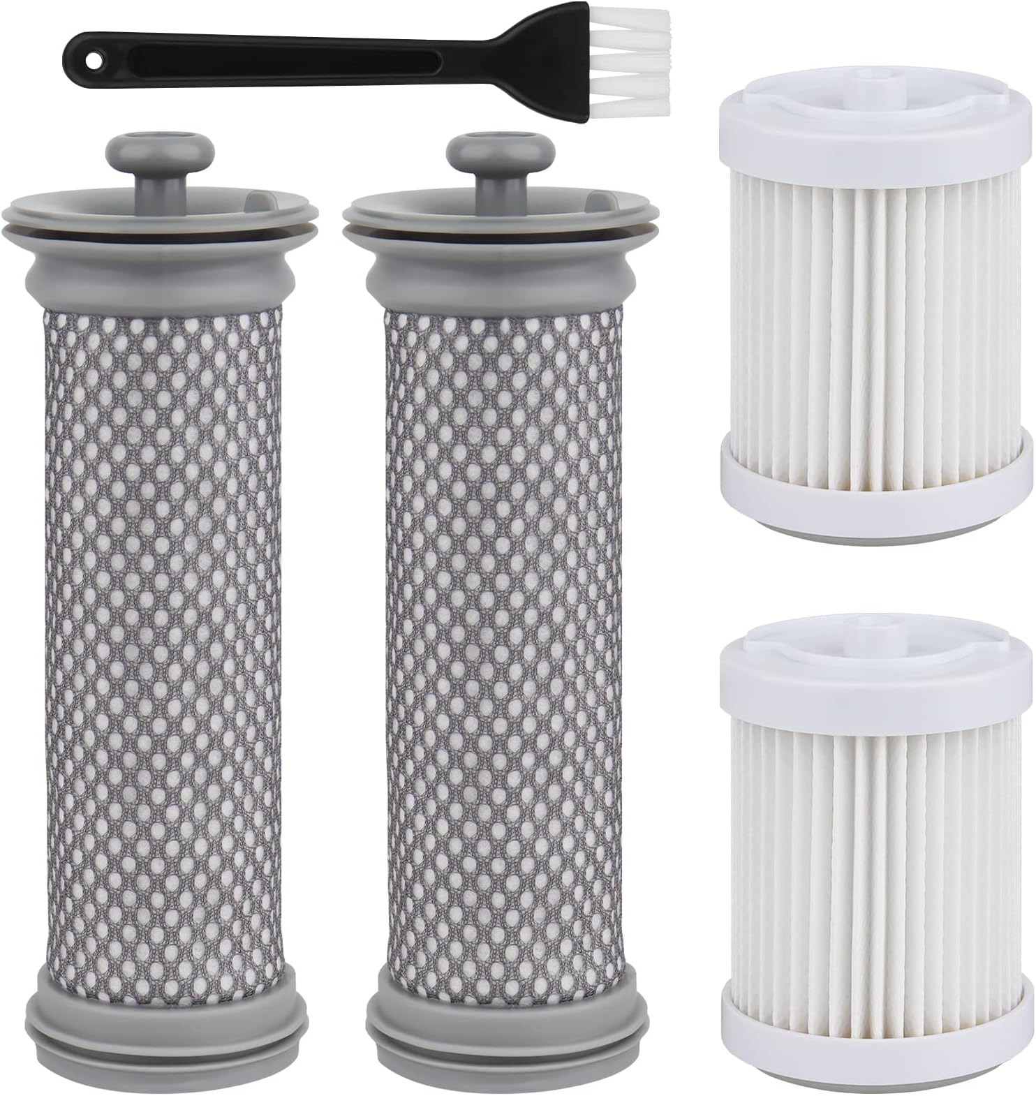 Replacement Filter kit Compatible with Tineco A10/A11 Hero, A10/A11 Master, PURE ONE S11 Vacuum Cleaner, Pre Filters & 2 Pack HEPA Vacuum Filter & 1Pack Brush