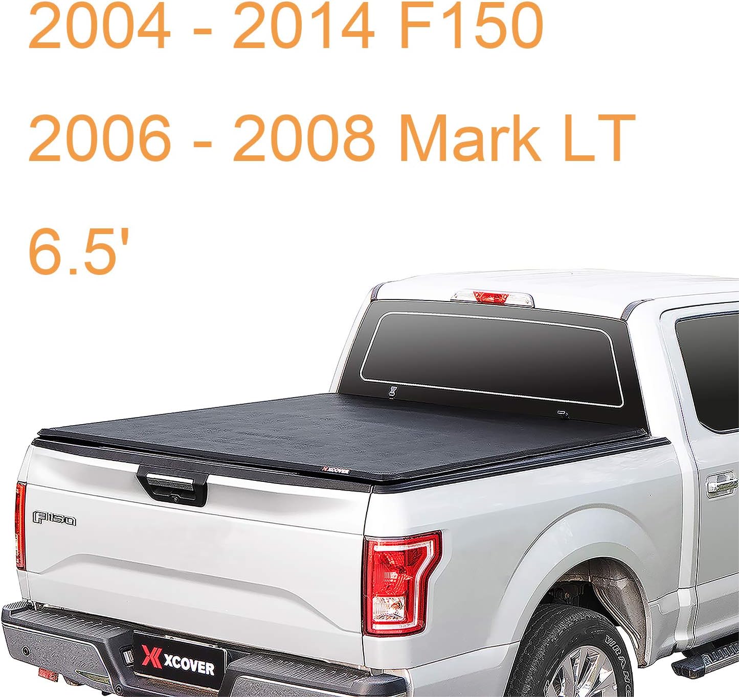 Xcover Soft Locking Roll Up Truck Bed Tonneau Cover, Compatible with 2004-2014 F150, 2006-08 Lincoln Mark LT Pickup 6.5 Ft Bed