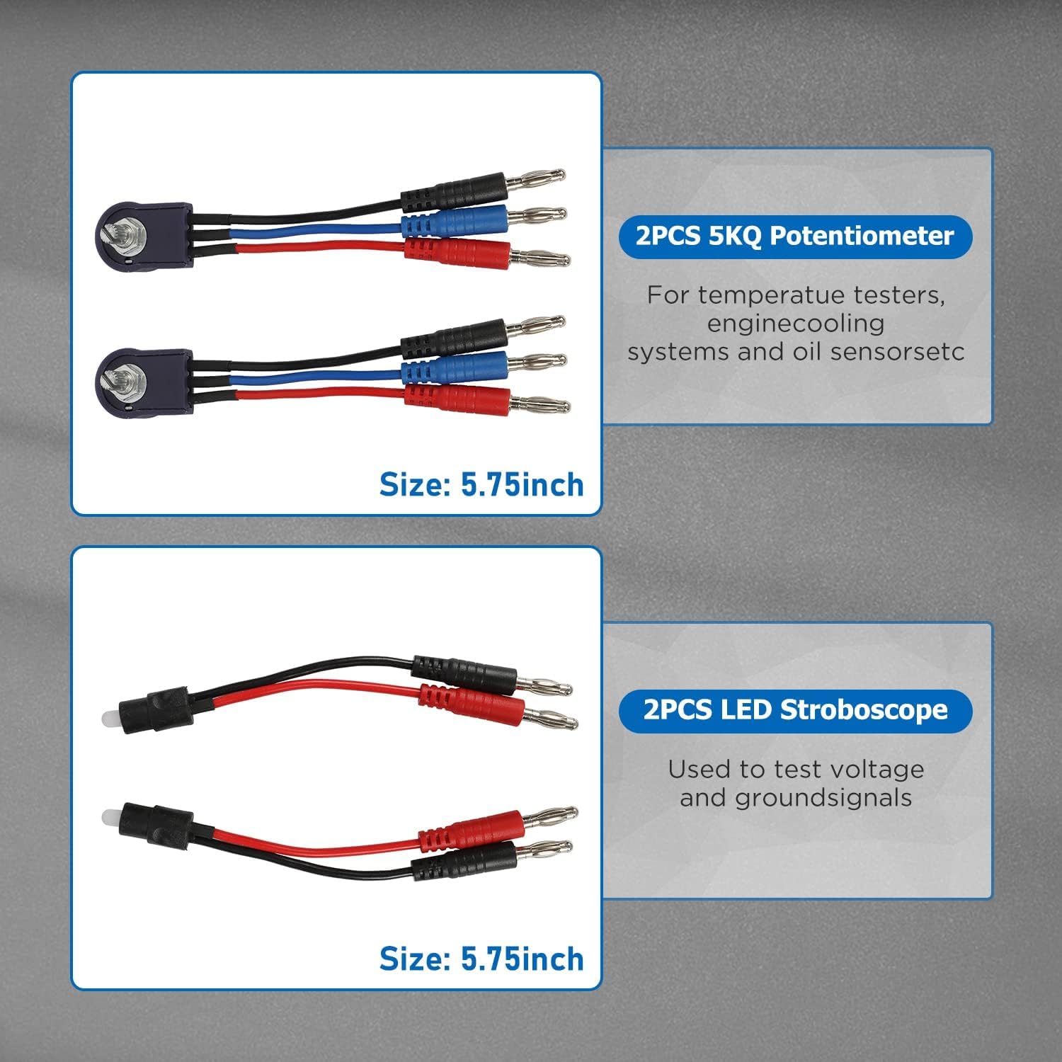 104PCS Automotive Circuit Test Leads Kit, Multimeter Terminal Test Leads Kit Multi Function Probe Test Kit with Heavy Duty Back Probes Test Lead Set Wire Connectors Set with Black Carrying Case