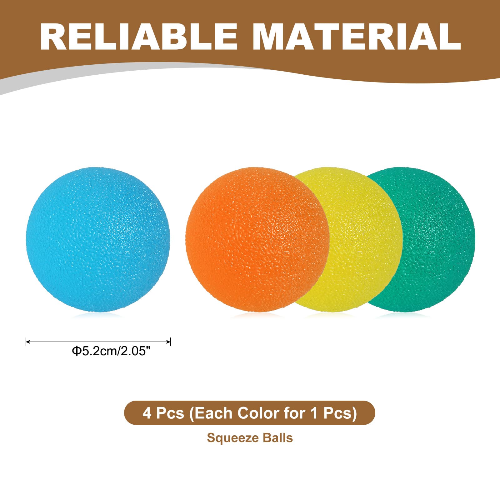 PATIKIL Hand Exercise Balls, 4 Pcs Squeeze Balls Stress Ball for Adults Grip Strengthening Occupational Equipment for Fingers Wrist Strength, Multicolored