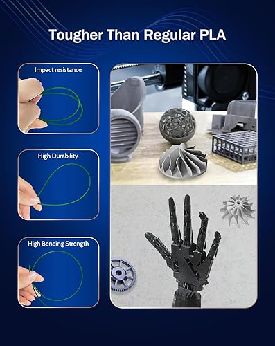 Miniatura 4 de DURAMIC 3D Filamento PETG de 0.069 pulgadas, color verde translúcido, filamento de impresión 3D, carrete de 2.2 libras, filamento verde translúcido