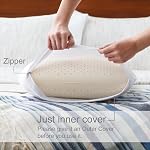 Talalay 100% Oreiller naturel en latex, Oreil de lit Premium pour dormir avec une housse en coton amovible, aide à soulager la pression, respirant, meilleur cadeau avec un emballage parfait, taille standard (Moyen, 5.5" (H))
