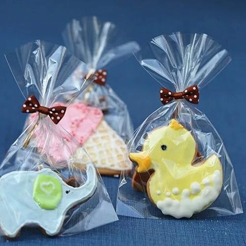 Miniatura 6 de Morepack Bolsas de celofán transparente de 3 x 4 pulgadas, 200 bolsas de plástico OPP con 200 lazos giratorios para envolver regalos, paletas