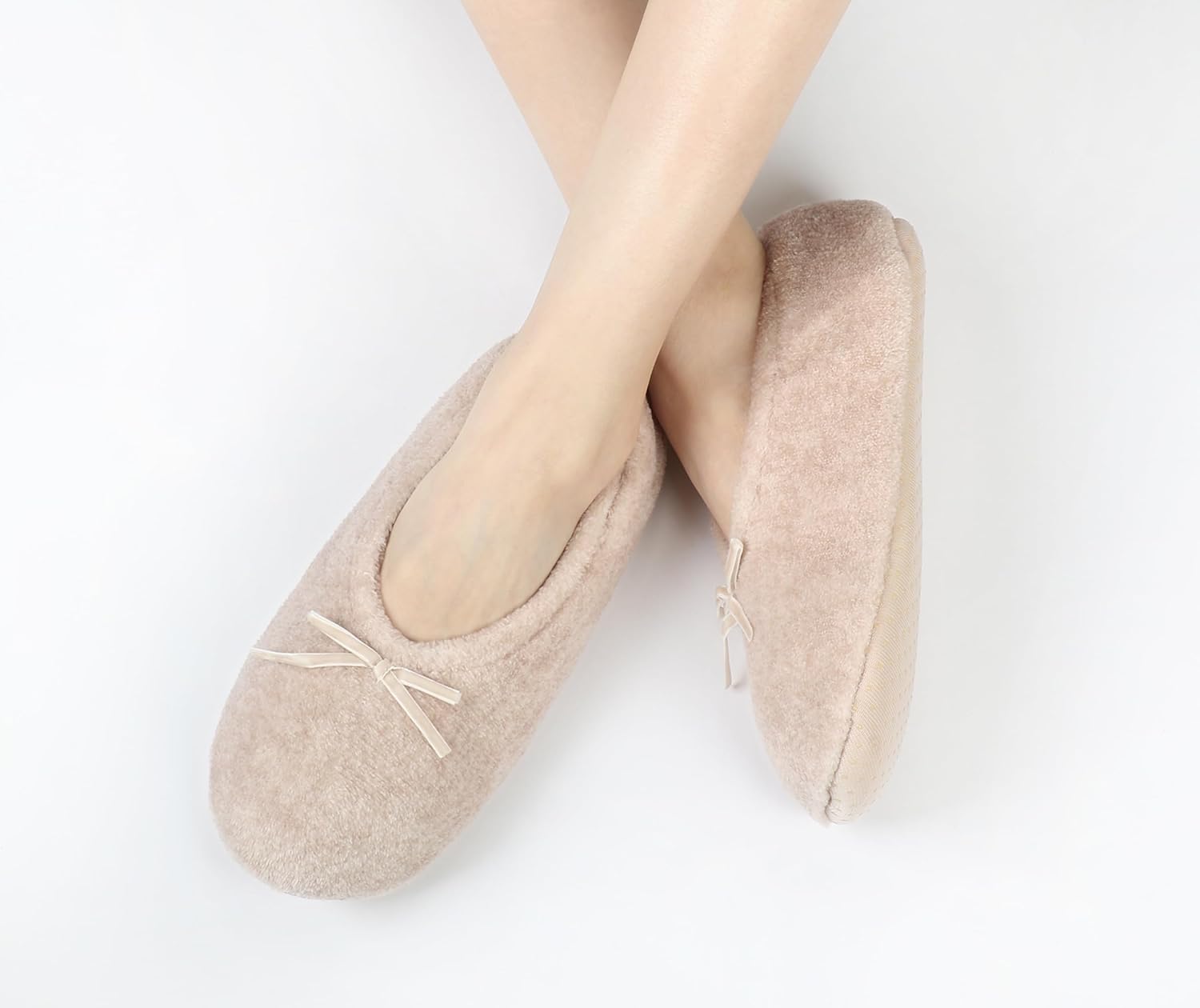 Keyela Women's Ballerina Slippers Light Weight Terry Cloth House Shoes, Foot Covering for Women, Fuzzy House Socks - Image 7