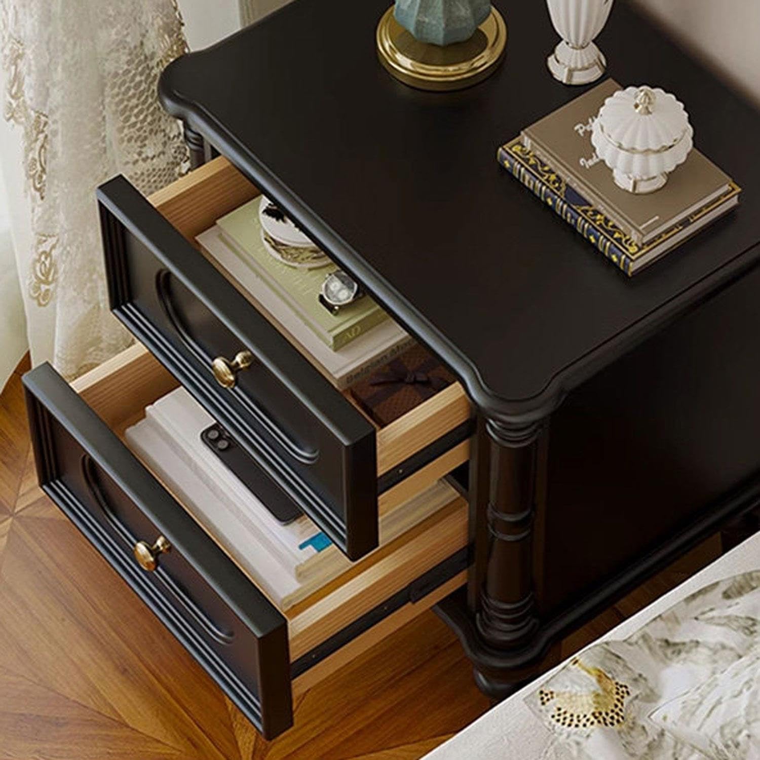 Table de Chevet Vintage en Bois Petite Table d'appoint avec tiroir