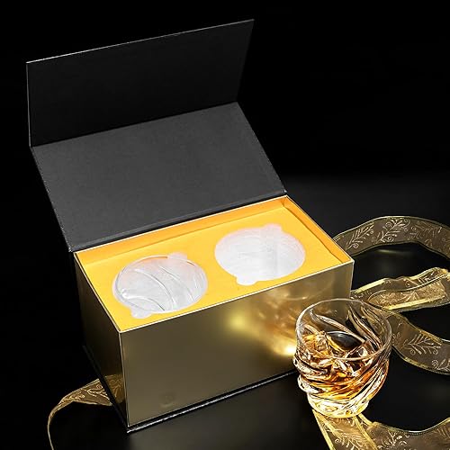 Miniatura 6 de KANARS Vasos de whisky Old Fashioned  Juego de 2 vasos de Bourbon de 10 onzas con caja de lujo  Ultra Clear Crystal Rocks Barware para whisky