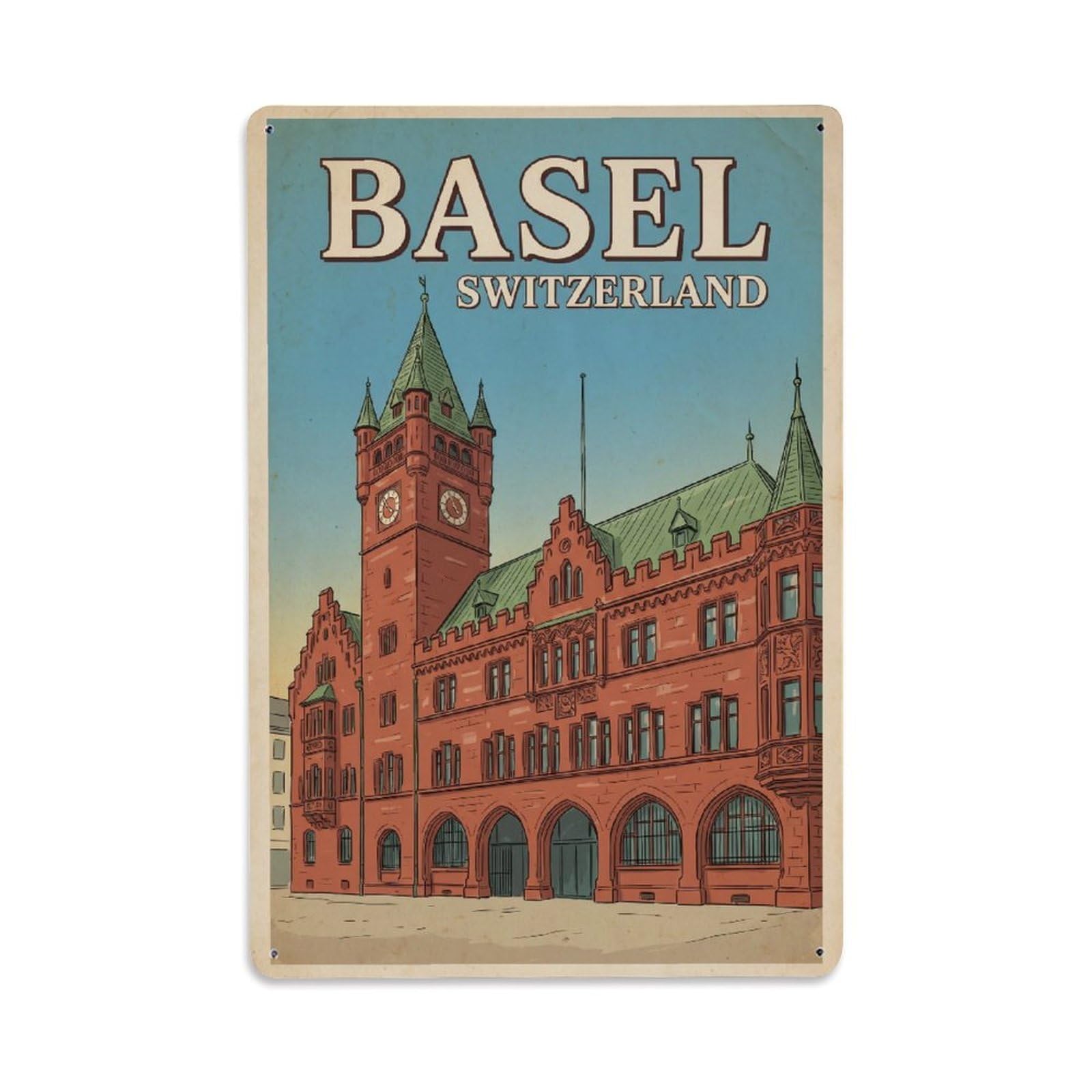 Switzerland Basel Vintage Metal Tin Sign