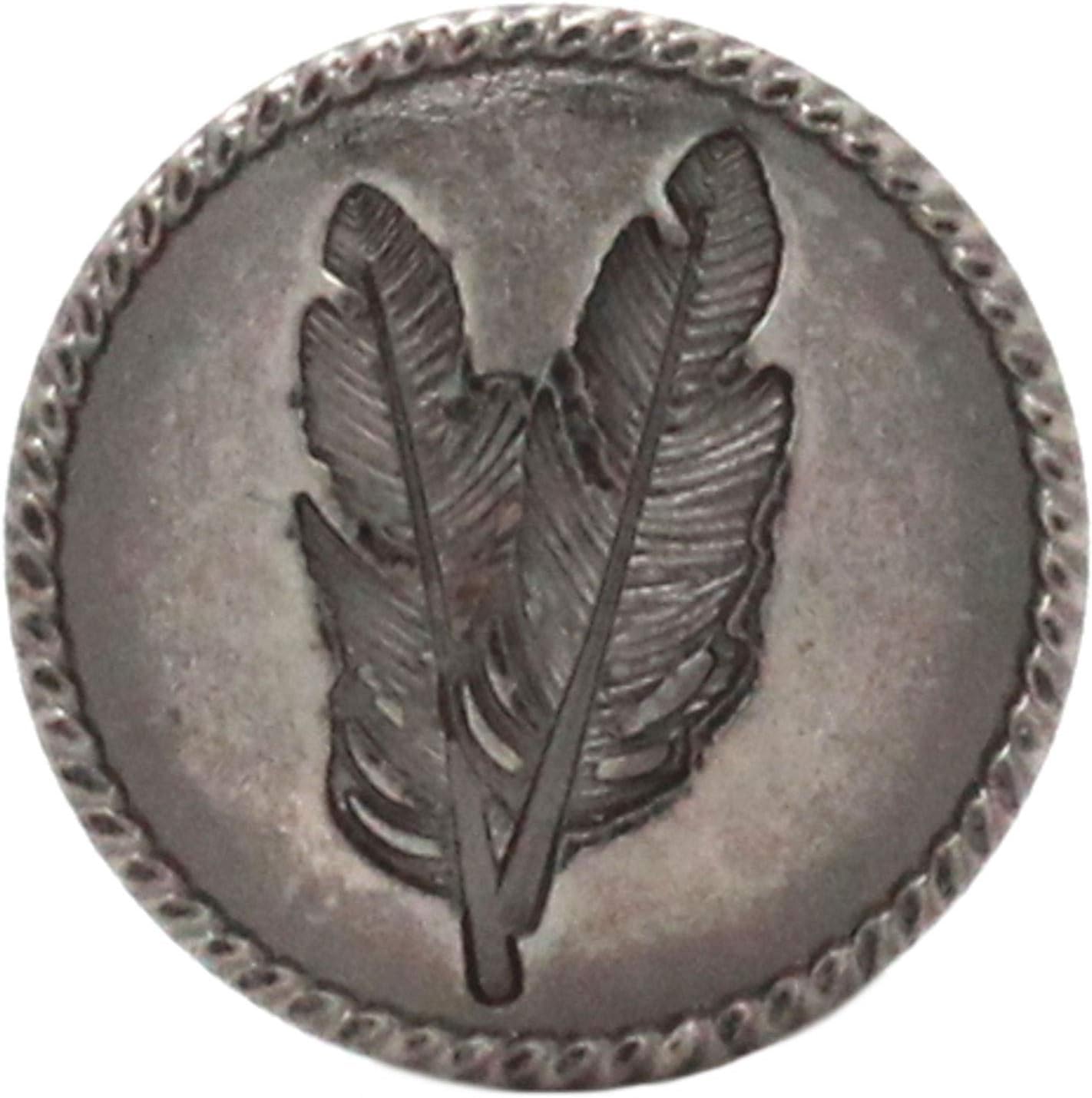 Stecksstore Feather Antique Nickel Decorative Snap Cap 1"1265-105