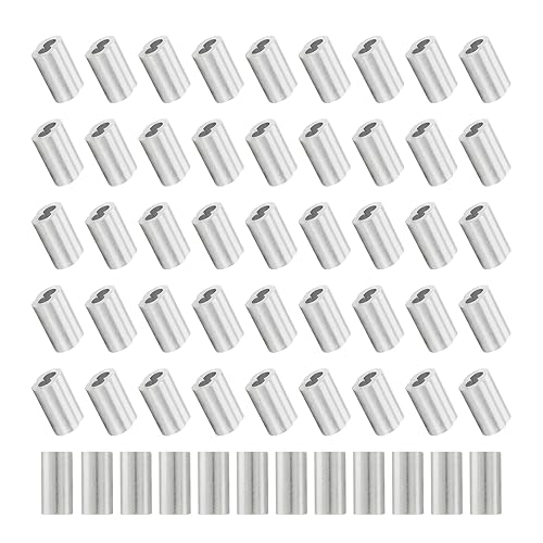 Miniatura 25 de Luomorgo 200 unids 1/16 "manga de lazo de crimpado de aluminio, mangas de cuerda de alambre, bucles de virola de cable, manga de crimpado de cable