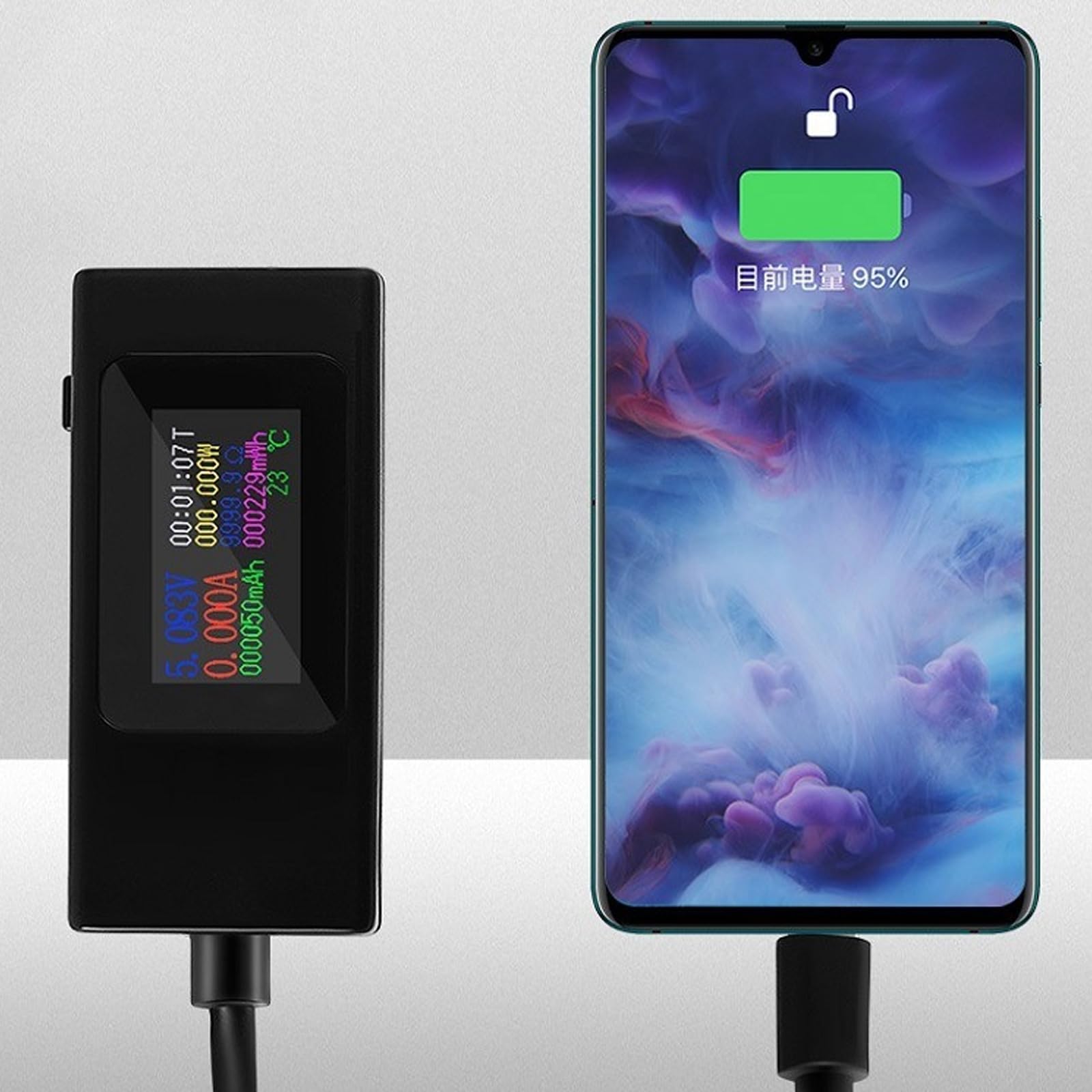 USB C Tester USB C Power Meter 4-30V 0-6.5A Voltages Tester Multimeter USB C Current Meter Tester LCD Display Voltmeter