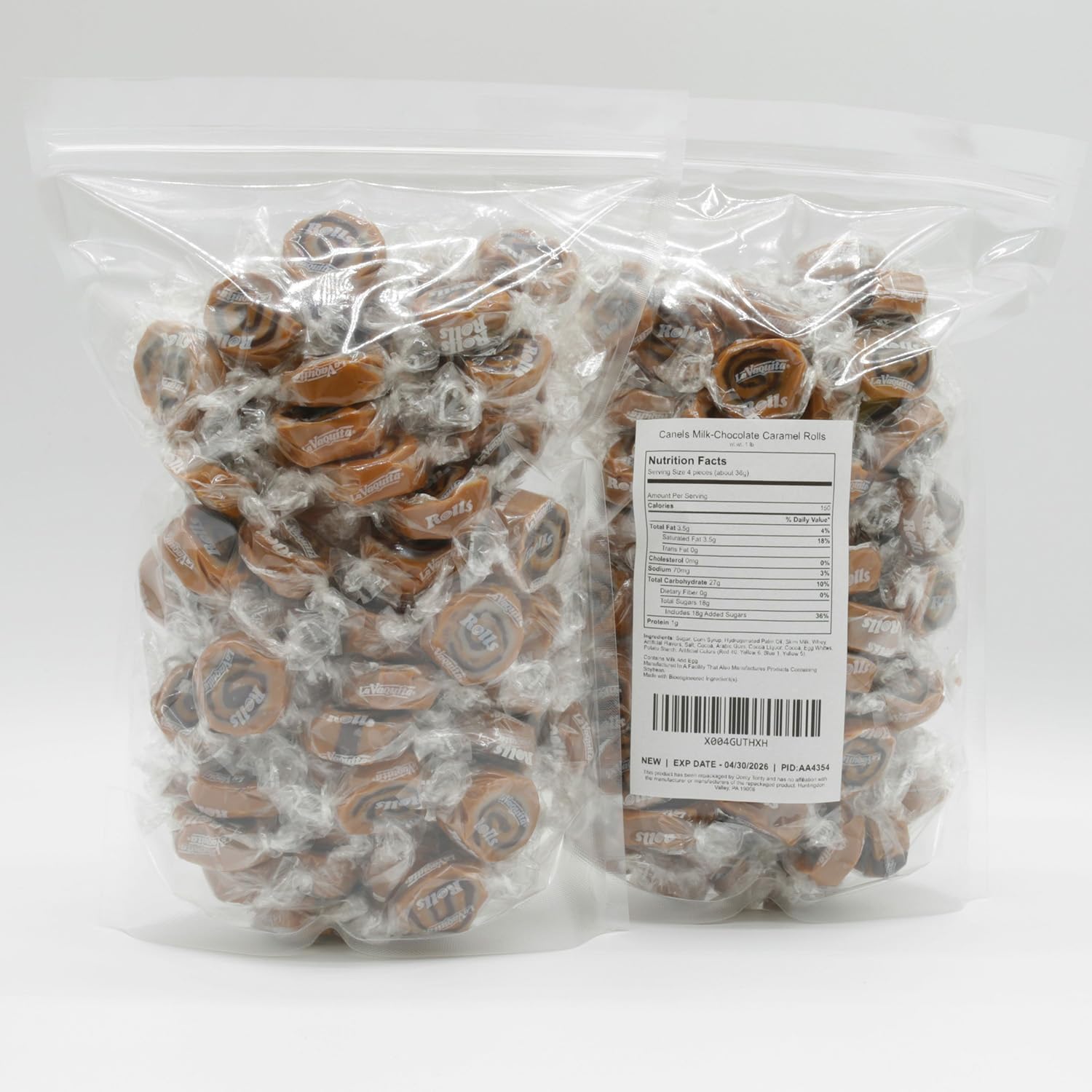 CHOCOLATE ROLLS Caramel Candy 3 lb – Bulk, Soft & Chewy, Individually Wrapped, Retro Candies