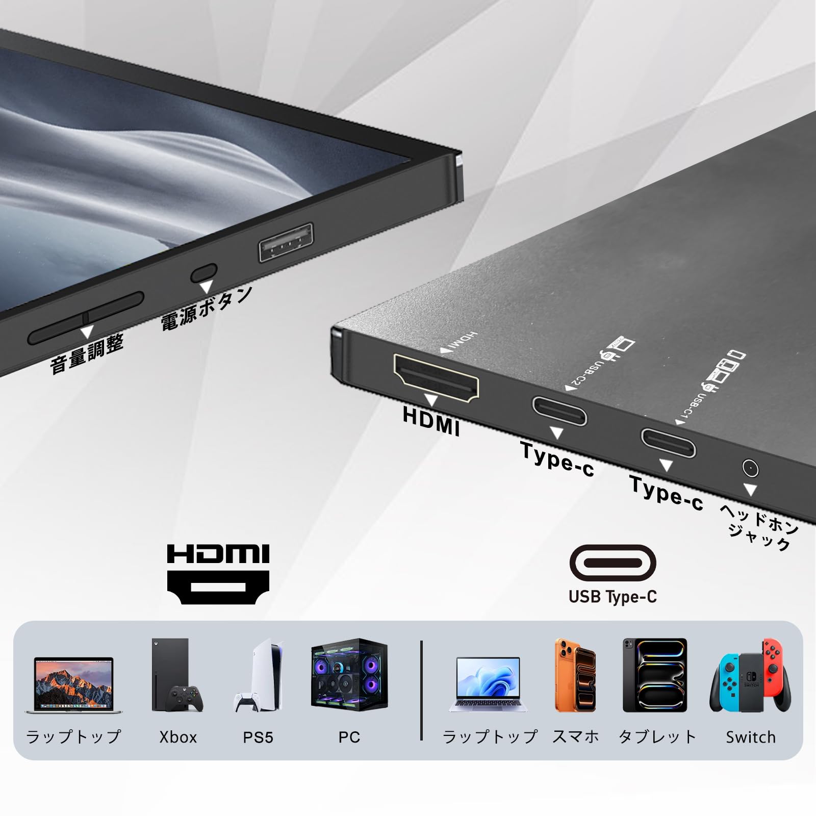 Amazon.co.jp: モバイルモニター 14.1 インチ タッチパネル ポータブル