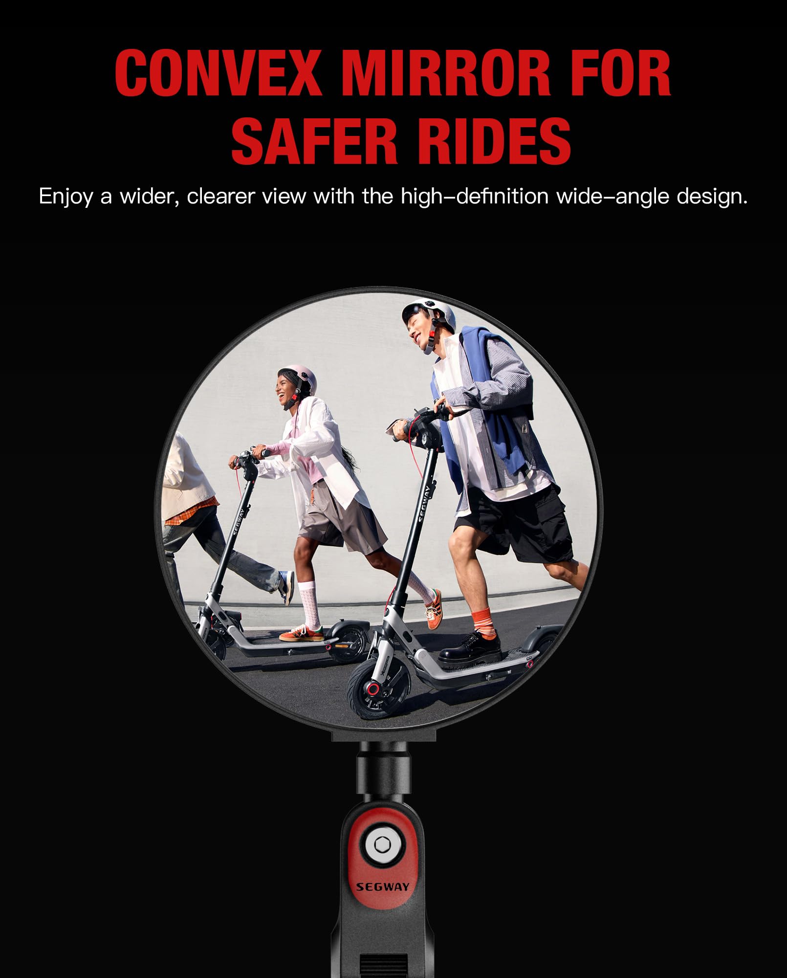 Espejos Retrovisores Ajustables a 360° (Paquete de 2) Compatibles con Segway Ninebot TODAS las Patinetas MAX G30 G2 G3 ZT3 Pro GT3 F3 E3 (Excepto Air T15), Espejo Gran Angular para, Vidrio HD