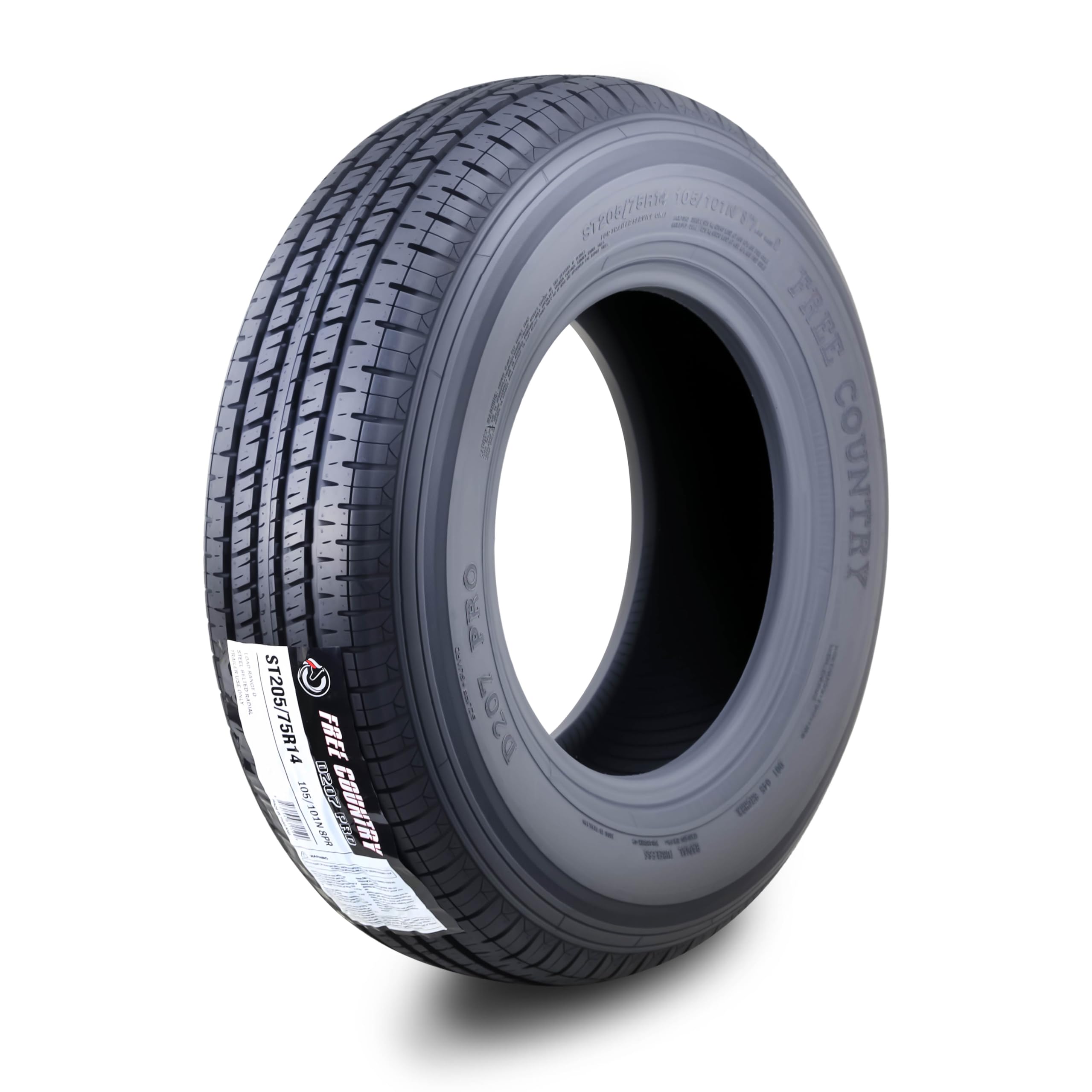 One Premium FREE COUNTRY Trailer Tire ST 205/75R14 8PR Load Range D w/Featured Side Scuff Guard