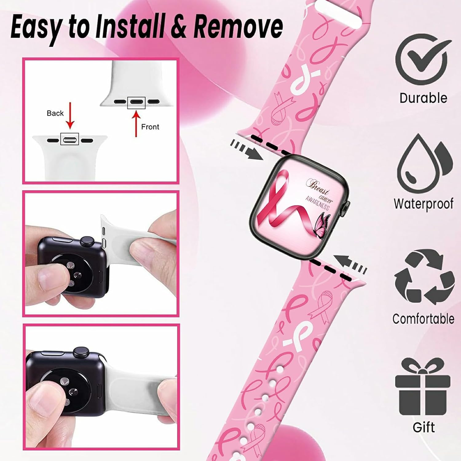 Valentine's Day Watch Band Love Heart Compatible with Apple Watch Bands image 3