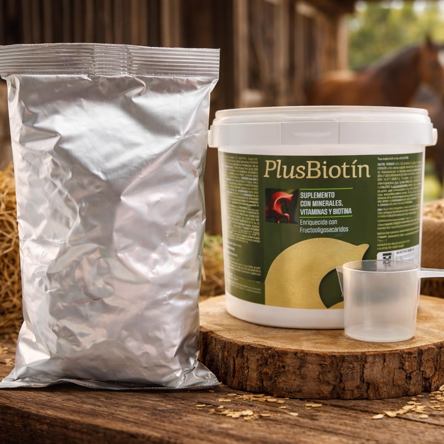 Laboratorios Pino Plusbiotin Suplemento Mineral-Vitamínico con Biotina para Caballos – Mejora del Pelaje y Cascos – Aporte Completo de Vitaminas y Minerales – Uso Diario – Envase 1 kg