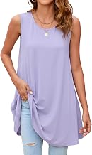 Enmain Women's Tunic Tops Short Sleeve Casual Ladies Tunics Floral Printed Longline Blouses T-Shirts Round Neck Stretch Comfortable S-3XL