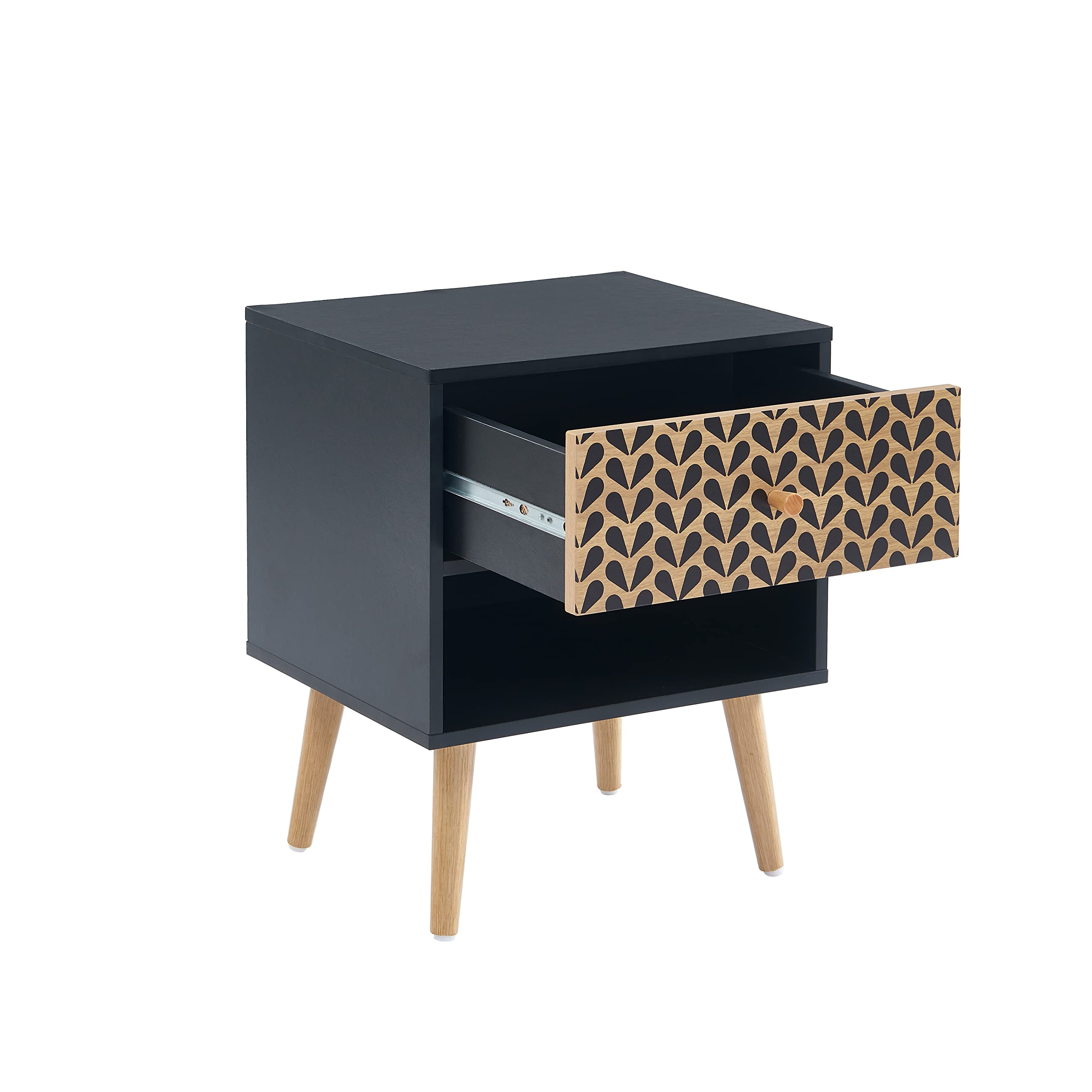 Nachtkastje Zwart Melamine Pulsar