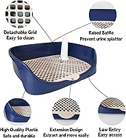 Vista 4 de Tfwadmx Caja de arena para conejillos de indias, bandeja de esquina rectangular para inodoro de animales pequeños, para hurón, chinchilla