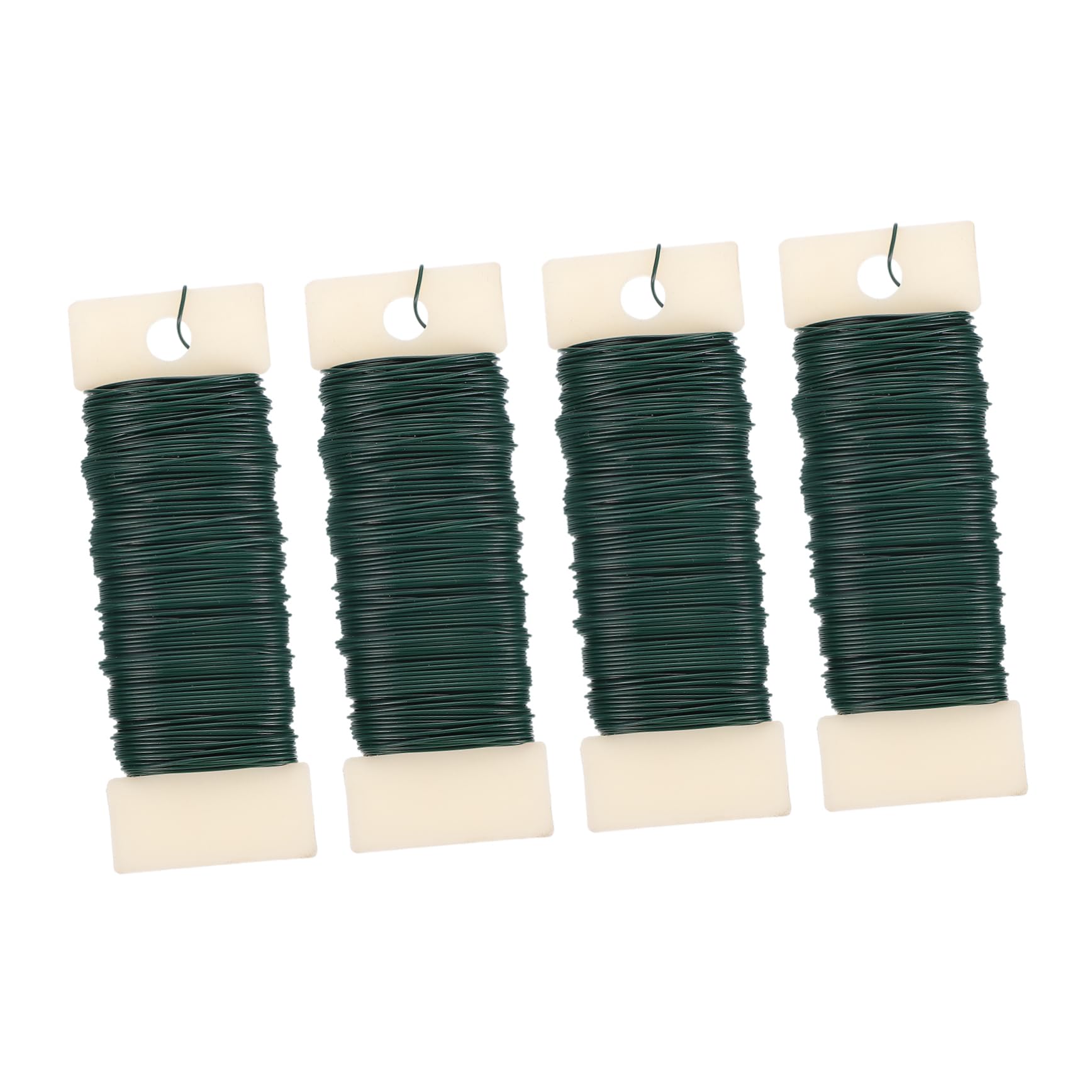 Housoutil 4 Rolls Floral Styling Wire Flexible Lightweight Green Paddle Wire for Crafting Wreaths and Floral Arrangements Durable Resistant Easy to Cut Per