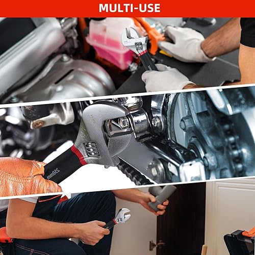 Miniatura 7 de ZKH Llave ajustable de 10 pulgadas  Llave métrica mediana  Llave ajustable sumergida en plástico con agarre cómodo  10 pulgadas (9.843 in)  Apertura