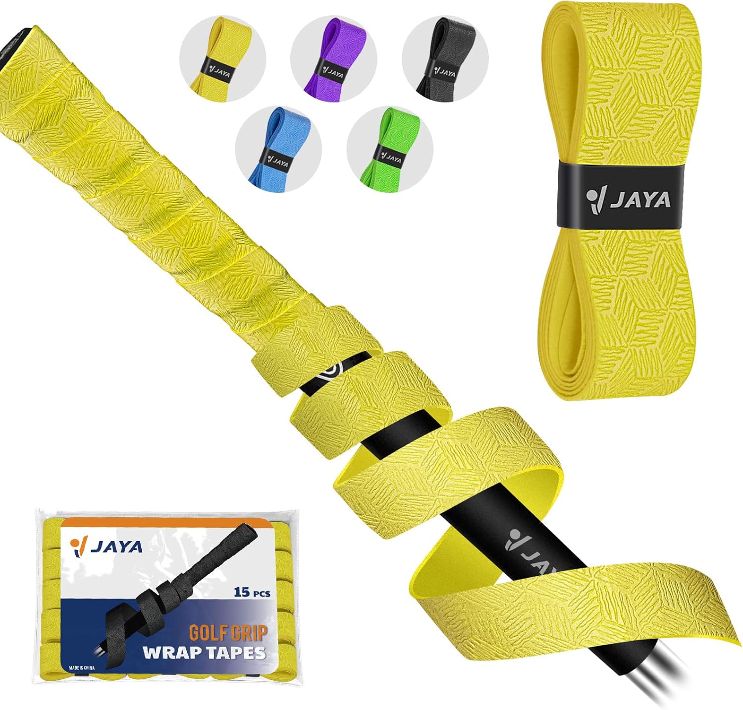 JAYA Golf Grip Wrapping Tape – Regrip Your Clubs in 1 Minute, PU Overgrip, No Solvent Needed, 3 or 15 Pack