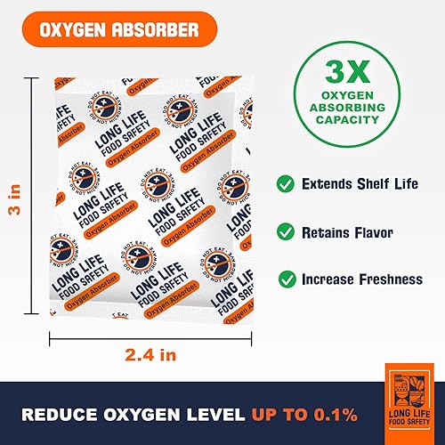 Miniatura 5 de Absorbentes de oxígeno de 3000 cc y 500 cc para almacenamiento de alimentos  3 veces la capacidad de absorción de oxígeno  Extiende la vida útil y