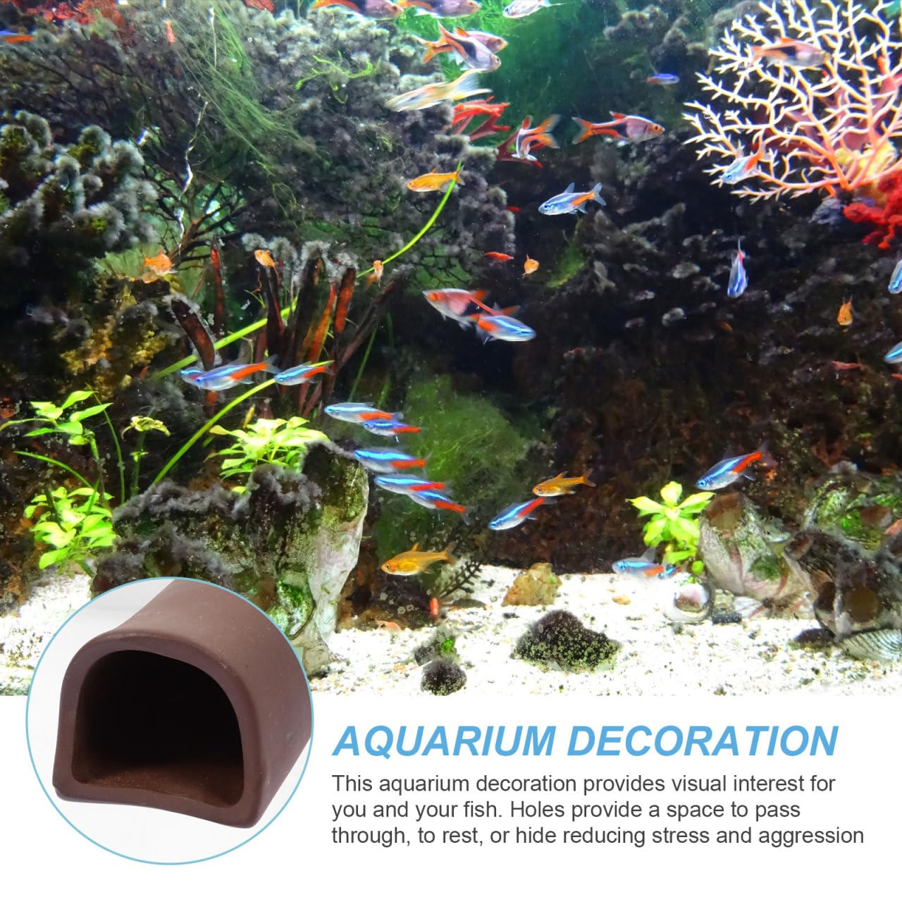 Veemoon Aquarium Cave Fish Hide Ceramic Tunnel Shrimp Breeding Tube Fish Shelter for Betta Cichlid Pleco Aquarium Decoration Ornament - Image 4