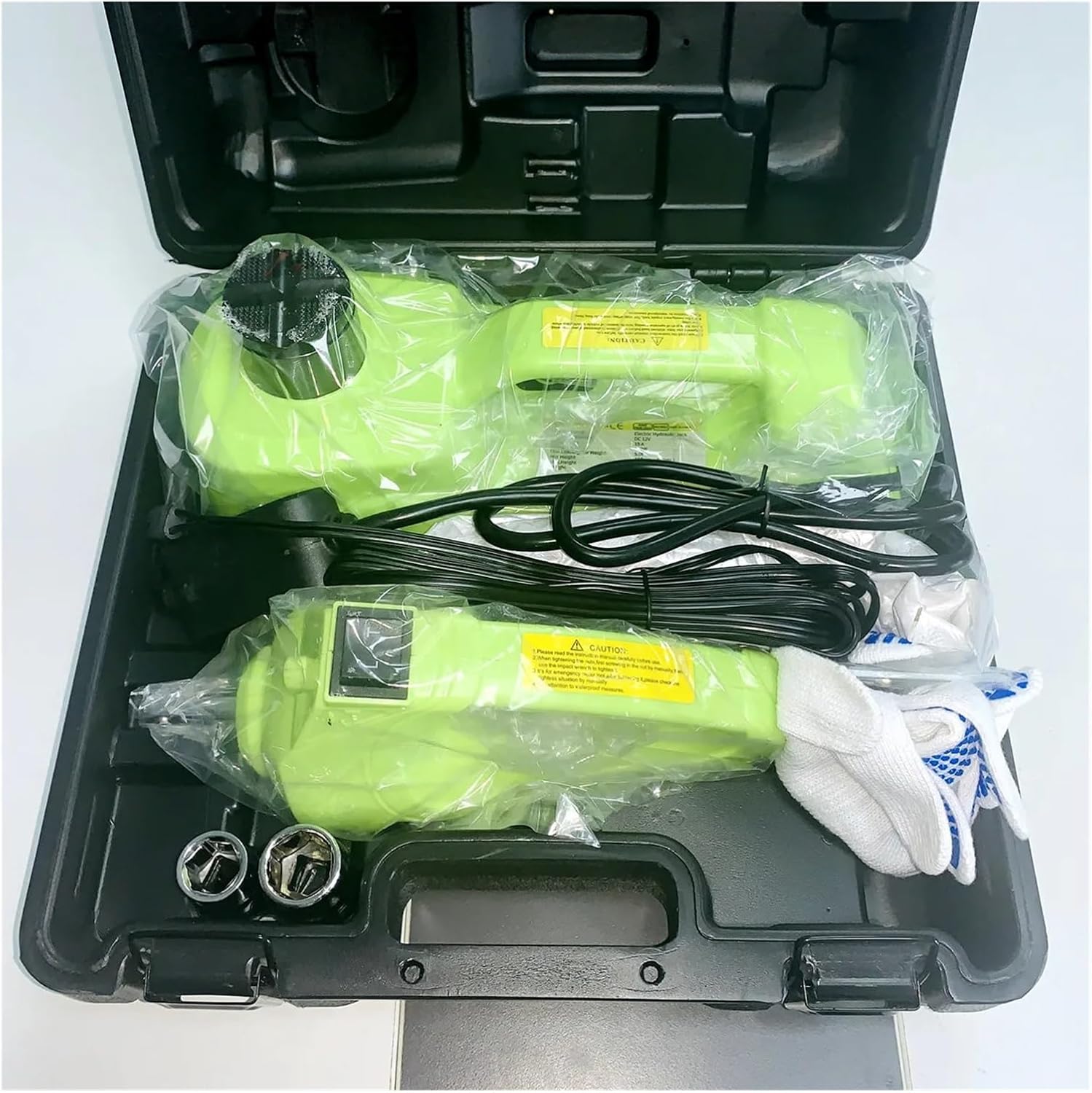 2 in 1 Electric Car Jack 155-530mm 5T Emergency Lifting Tool Car Repair Tool Electric Hydraulic Car Jack with Electric Wrench(Green)