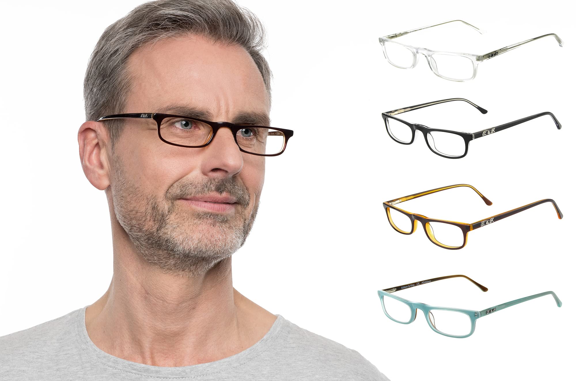 Edison & King Praktische Lesebrille Remedy in 2 Tragevarianten, mit Premiumgläsern