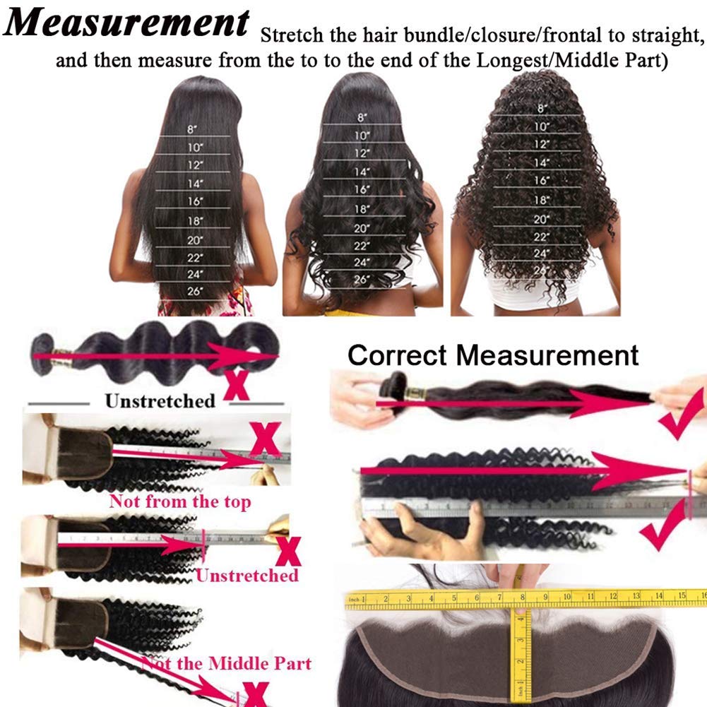 Amella Hair 8A Brazilian Body Wave with Lace Closure (12 14 16+10 Three part) 100% Unprocessed Virgin Brazilian Body Wave Human Hair Extensions with 4x4 Lace Closure Natural Color 315g in Total