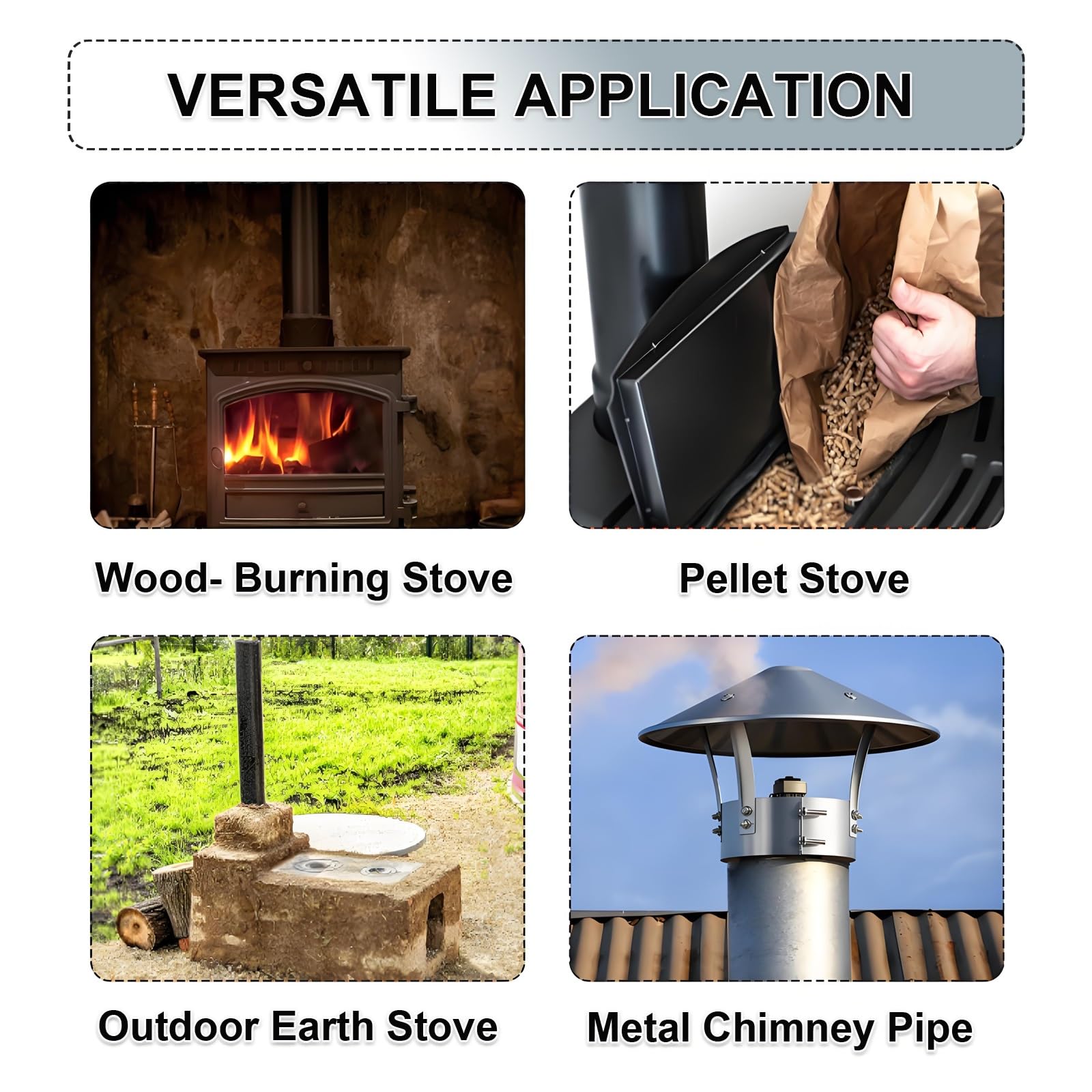 Tapa de Chimenea, 75 100 130 150 230 315mm Sombreros para Chimeneas, Caperuza Salida Humos Sombrerete de Acero Inoxidable para Villa(220mm/8.6in)