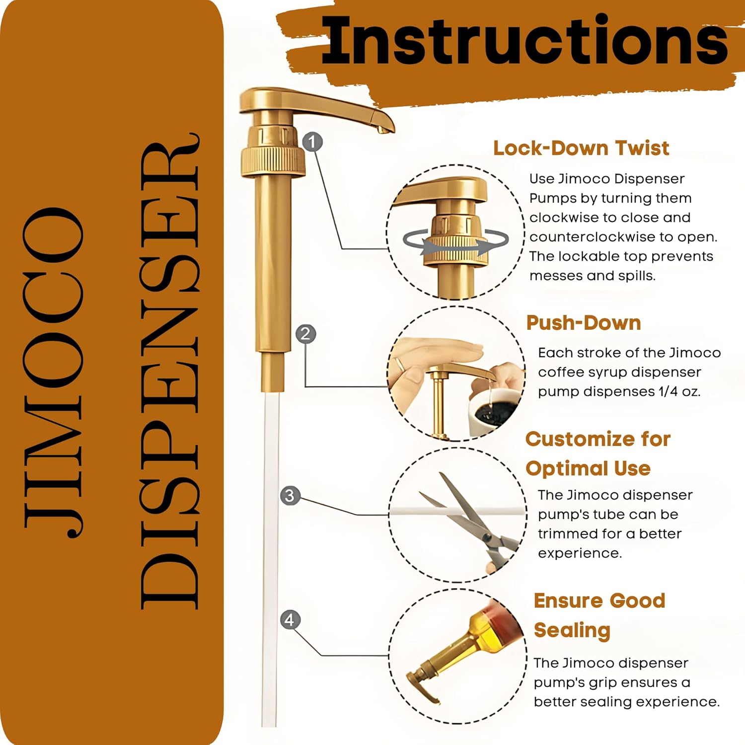Jimoco Syrup Pump & Torani Syrup Bundle - Brown Sugar Cinnamon, Hazelnut Classic, Pumpkin Pie, Peppermint, Salted Caramel, & Toasted Marshmalow - For Italian Soda Coffee, Lattes, Frappes With 6 Pump Dispensers