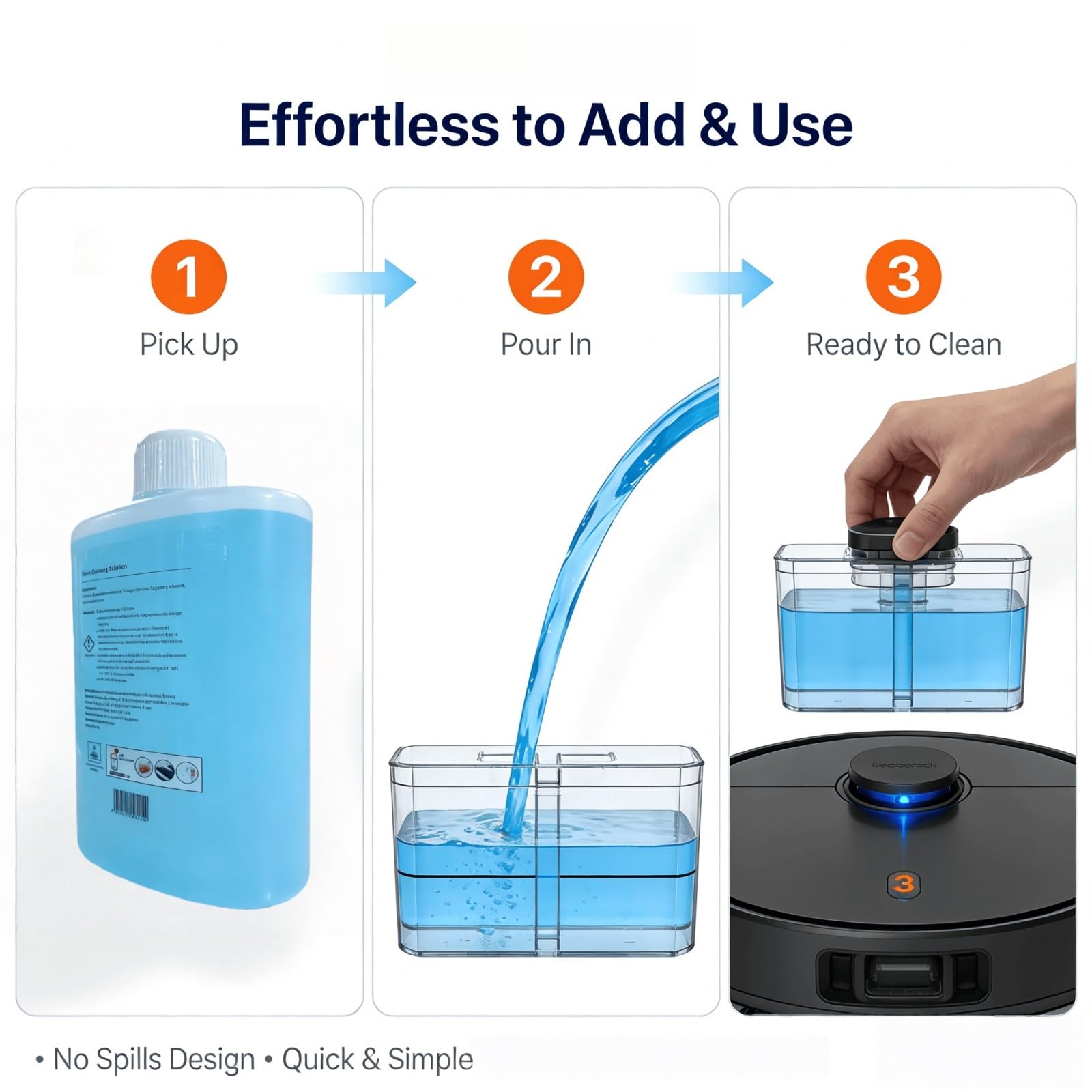Solución for La Limpieza De Suelos, Limpiador De Suelos Duros Multisuperficie, Compatible Con Roborock Robot Aspirador, for Fregar Y Aspirar En Húmedo/seco, 1L, 33.8 Fl. Oz.