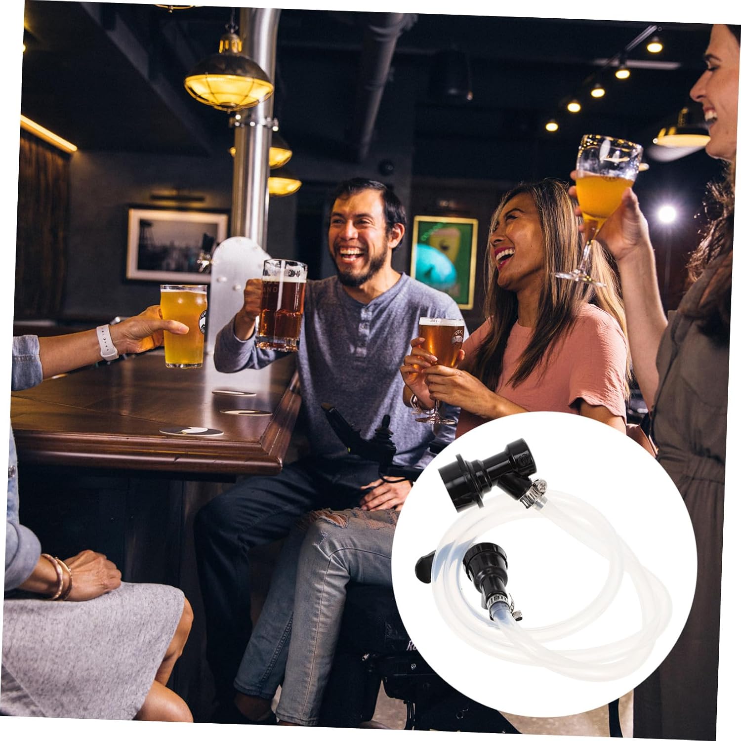 Unomor Lock Draft Dispenser Assembly Kit Hose Easy to Use Keg Line for Parties Portable Beer Tap Connection for Kegerator and Home Bars
