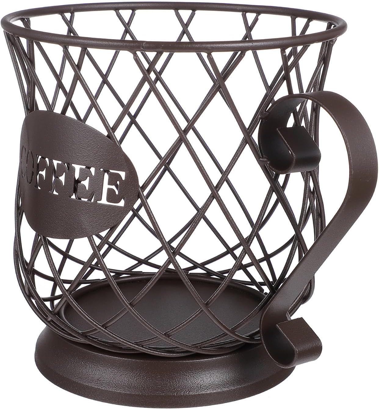 Homoyoyo Metal Coffee Pod Holder Basket Organizer Brown Metal Coffee Capsule Storage Basket for Countertop for Kitchen
