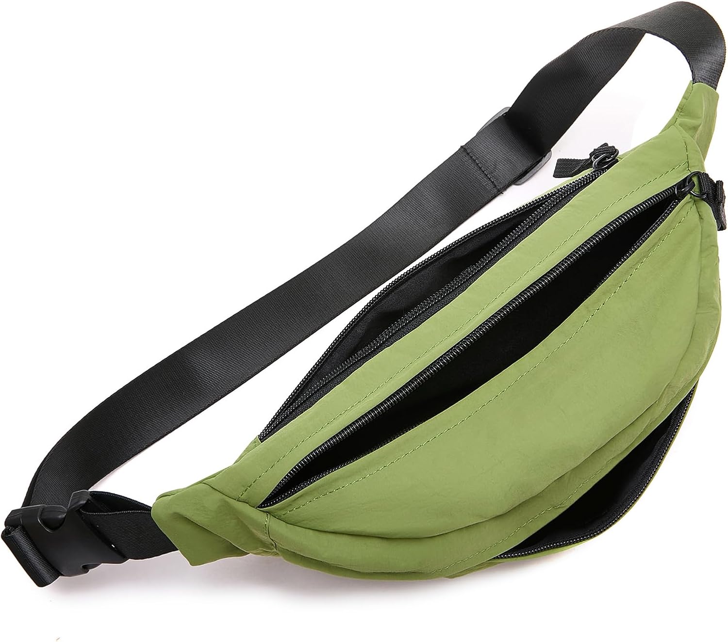 Women Sling Bags Girl Fanny Pack Crossbody Handbag Men Shoulder Bag Unisex Classic Nylon Waist Packs Purse Hiking Chest Bag, Easy Carry Any Phone,Wallet (Brilliant green) - Image 5